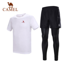 CAMEL/骆驼运动男套装舒适透气亲肤干爽健身训练跑步三件套晨跑服