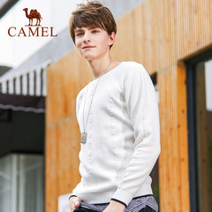 CAMEL/骆驼户外休闲衣男 韩版修身圆领套头纯色针织衫长袖毛衣男