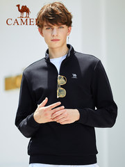 CAMEL骆驼男款卫衣 韩版宽松外套长袖高领半开胸简约时尚男款卫衣