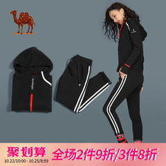 骆驼运动服女2018秋冬季新款休闲套装女健身长袖长裤两件套卫衣