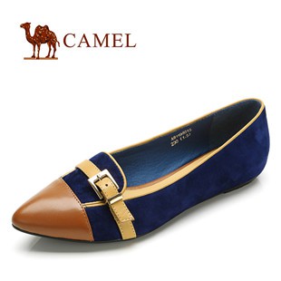 秋季上新 camel骆驼女鞋 羊皮浅口女式鞋 时尚内增高尖头单鞋