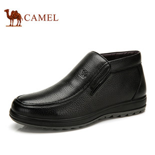 camel 骆驼男靴2013冬季新款正品牛皮休闲潮流皮靴粒面皮耐磨短靴