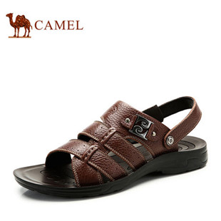 camel骆驼男凉鞋 新款透气休闲鞋 头层牛皮沙滩鞋正品男凉鞋