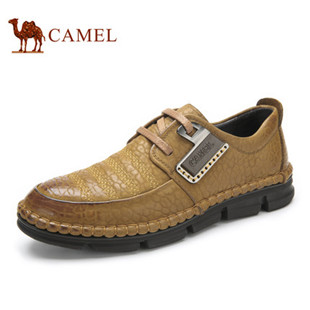 Camel 骆驼男鞋 英伦时尚压花皮男鞋 2014秋季新款圆头系带鞋子