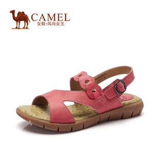 Camel骆驼女鞋 2015夏季新款牛皮休闲女鞋舒适日常休闲女凉鞋