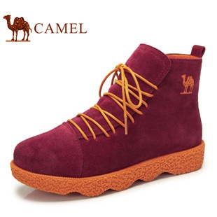 预售camel骆驼 短靴 女 2013新品 时尚系带女士短靴 81056604
