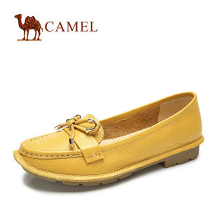 聚camel骆驼正品 女鞋单鞋 真皮休闲低跟浅口时尚 2014新款