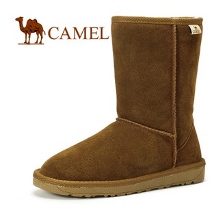 新款！CAMEL骆驼 舒适保暖日常休闲雪地靴 女靴 中筒靴