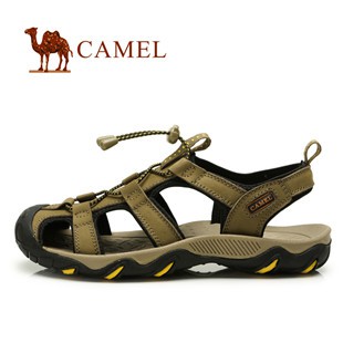 camel骆驼情侣款凉鞋 真皮磨砂皮 男女护趾 户外沙滩凉鞋81309602