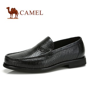 camel 骆驼 男鞋 秋季新款 鳄鱼纹牛皮商务休闲鞋 高档鞋82085600