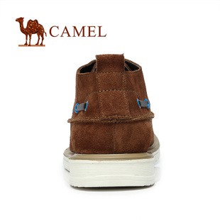 camel骆驼 男鞋 二层牛皮 时尚休闲鞋 板鞋 绑带男鞋 中帮鞋