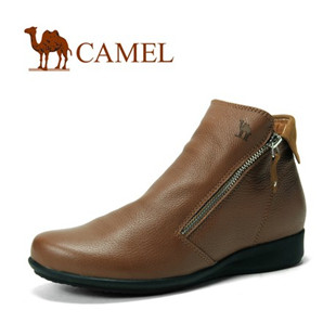 camel 秋冬新款骆驼平跟真皮时尚女短靴1009005