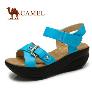 camel骆驼女凉鞋 2013夏季新款 厚底平跟 魔术贴 时尚休闲甜美风