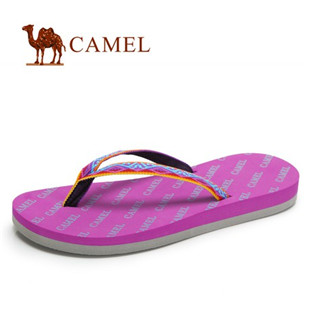 Camel 骆驼 提花织带 2036606 情侣鞋 时尚休闲情侣款人字拖鞋
